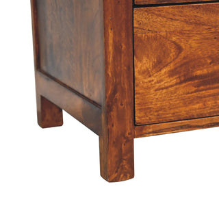 Sunvega Timeless Elegance 3-Drawer Chestnut Brown Nightstand with Clean Lines