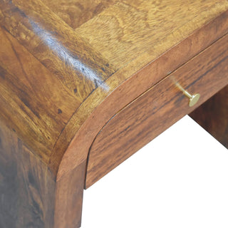 Sunvega Chestnut Brown Solid Wood Darcy Bedside Table with One Drawer