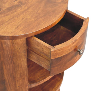 Sunvega Timeless Elegance Solid Wood Cortez Nightstand with Chestnut Finish