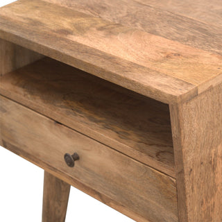 Sunvega Modern Nightstand with Open Slot and Drawer on Nordic Legs