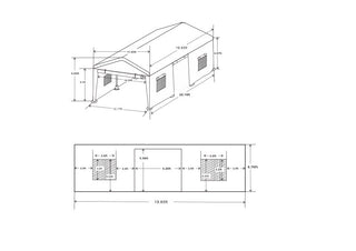 Sunvega 10x20ft Heavy Duty Waterproof Carport Canopy with Removable Doors and Windows