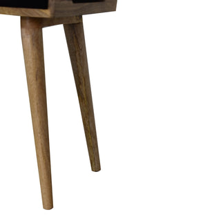 Sunvega Black Upholstered Velvet Tray Style Footstool in Timeless Light Brown