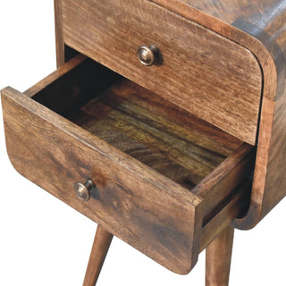 Sunvega Grey Washed Solid Mango Wood Nightstand with 2 Drawers and Nordic Legs