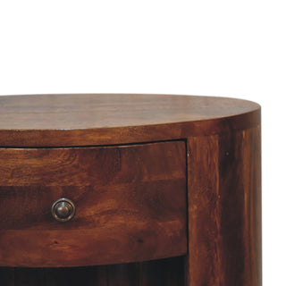 Sunvega Timeless Elegance Solid Wood Cortez Nightstand with Chestnut Finish