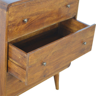 Sunvega Curved Chestnut Chest with Clean Lines and Contemporary Aesthetic