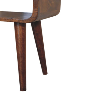 Sunvega Solid Mango Wood Open Compartment Bedside Table with 4 Tapered Legs