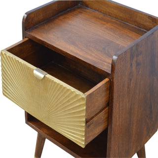 Sunvega Manila Gold One Drawer Nightstand with Clean Lines and Contemporary Aesthetic