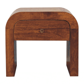 Sunvega Chestnut Brown Solid Wood Darcy Bedside Table with One Drawer