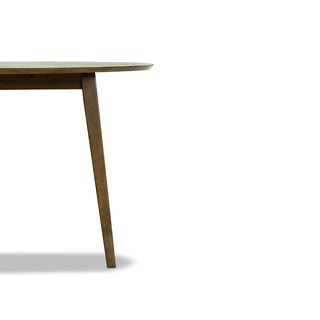 Sunvega Mid-Century Modern Solid Wood Dining Table with Brown Stain Finish