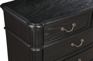 Sunvega Traditional Dark Finish Antique Metal Drawer Pull 3-Drawer Nightstand