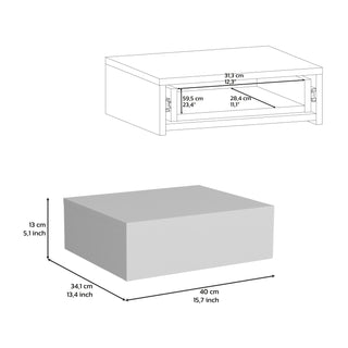 Sunvega Modern Wall-Mounted Floating Nightstand with Spacious Drawer and Generous Top Surface
