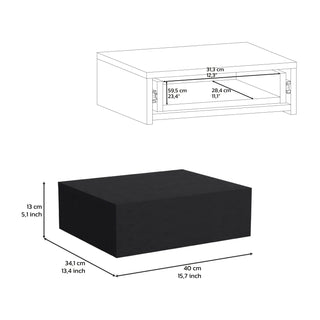 Sunvega Modern Wall-Mounted Floating Nightstand with Spacious Drawer for Bedside Storage