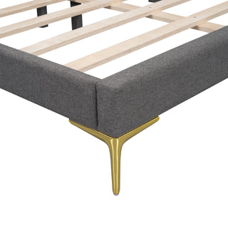 Sunvega Modern Upholstered Twin Daybed with Headboard Armrest Linen Fabric