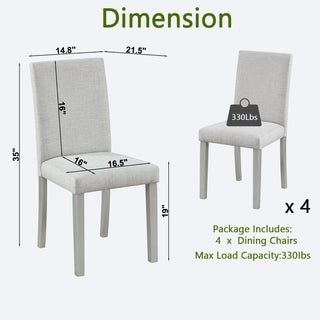 Sunvega Stylish Solid Wood Counter Height Chairs with Padded Seat for Dining Room