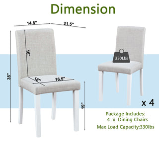 Sunvega Stylish Solid Wood Counter Height Chairs with Padded Seat for Dining Room