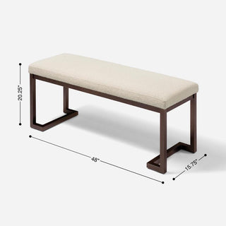 Sunvega Modern Upholstered Boucle Bench with Metal Frame for Entryway Living Room