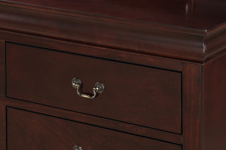 Sunvega Solid Wood Louis Philip Style Nightstand with Two Soft Close Drawers