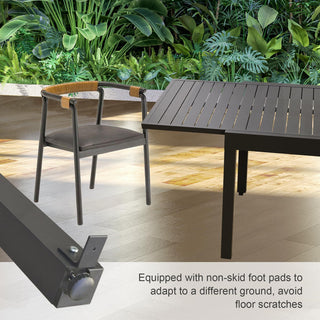 Sunvega Expandable Aluminum Patio Dining Table with E-Coating for 4-6 Person