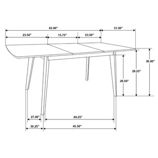 Sunvega Mid-Century Modern Natural Walnut Dining Table with Tapered Legs