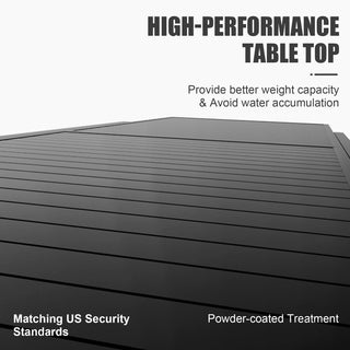Sunvega Expandable Aluminum Patio Dining Table with E-Coating for 4-6 Person