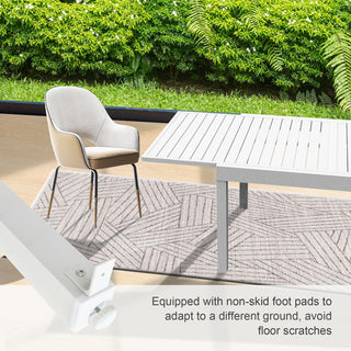 Sunvega Expandable Aluminum Patio Dining Table with E-Coating for 4-6 Person