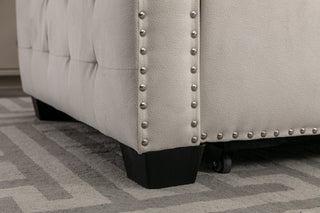Sunvega Reversible L-Shape Sleeper Sofa Bed with Storage Chaise and Velvet Fabric