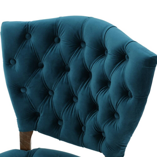 Sunvega Set of 2 Tufted Velvet Upholstered Chairs with Curved Wood Legs