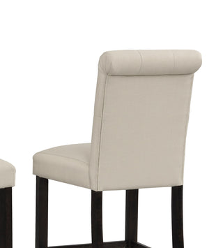 Sunvega Upholstered Tufted Barstools with Solid Wood Legs, Set of 2