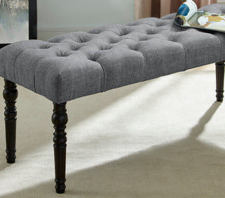 Sunvega Gray Tufted Upholstered Dining Chairs with Light Oak Finish