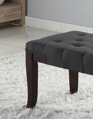Sunvega Tufted Faux Leather Upholstered Bench with Tapered Hardwood Legs