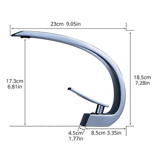 Sunvega Single Handle Waterfall Basin Faucet for Bathroom Sink in Chrome