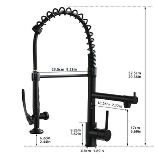Sunvega Pull Down Kitchen Faucet with Sprayer in Black and Nickel Finish
