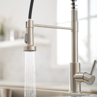 Sunvega Black and Nickel Gold Kitchen Faucet with Pull Out Sprayer