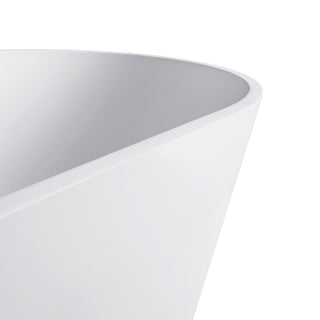 Sunvega Matte White Freestanding Solid Surface Soaking Bathtub for Bathroom