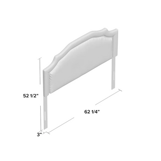 Sunvega Upholstered Queen Size Headboard with Durable Metal Legs and Nailhead Trim