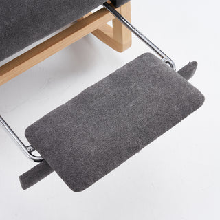Sunvega Upholstered High Back Rocking Chair with Footrest and Side Storage Pocket