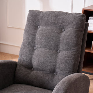 Sunvega Upholstered High Back Rocking Chair with Footrest and Side Storage Pocket