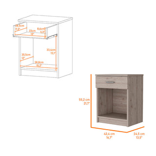 Sunvega Pictor Nightstand with One Drawer and Lower Shelf Superior Top