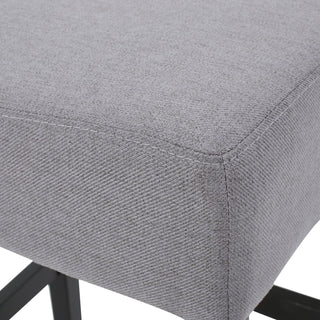 Sunvega Backless Counter Stools Set of 2 with Soft Fabric Seat and Rubber-Wood Legs