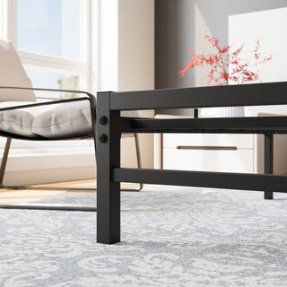Sunvega Queen Size Platform Bed Frame with Wooden Headboard and Under Bed Storage