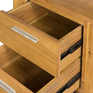 Sunvega Compact Nightstand with Smooth Glide and Mortise Tenon Joinery