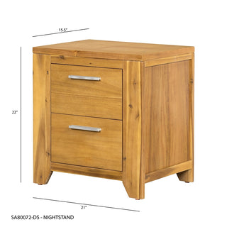 Sunvega Compact Nightstand with Smooth Glide and Mortise Tenon Joinery