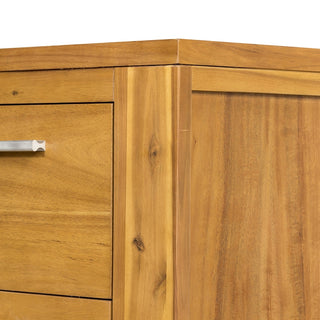 Sunvega Compact Nightstand with Smooth Glide and Mortise Tenon Joinery