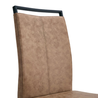 Sunvega High Back Upholstered Dining Chairs with C-Shaped Tube Black Metal Legs (Set of 2)