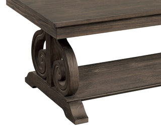 Sunvega Dark Oak Finish Wooden Backrest Bench with Curved Arms for Dining