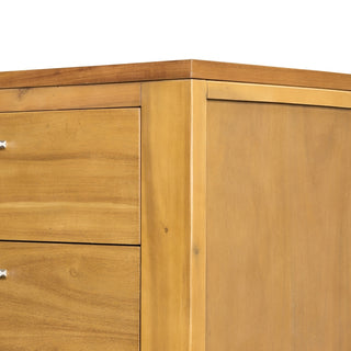 Sunvega Compact Nightstand with Smooth Glide and Mortise Tenon Joinery