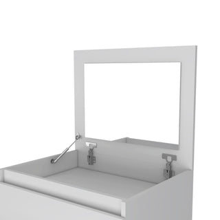 Sunvega White FSC Certified Dresser with Jewelry Box Mirror and Two Drawers