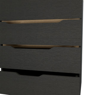 Sunvega Four Drawer Dresser with Superior Top in Black and Light Oak