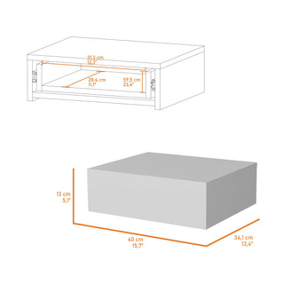 Sunvega Wall-Mounted Floating Nightstand with Spacious Drawer for Modern Bedroom