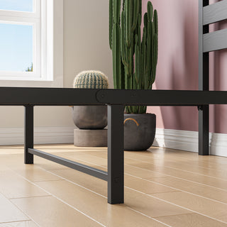 Sunvega Queen Size Platform Bed Frame with Wooden Headboard and Under Bed Storage
